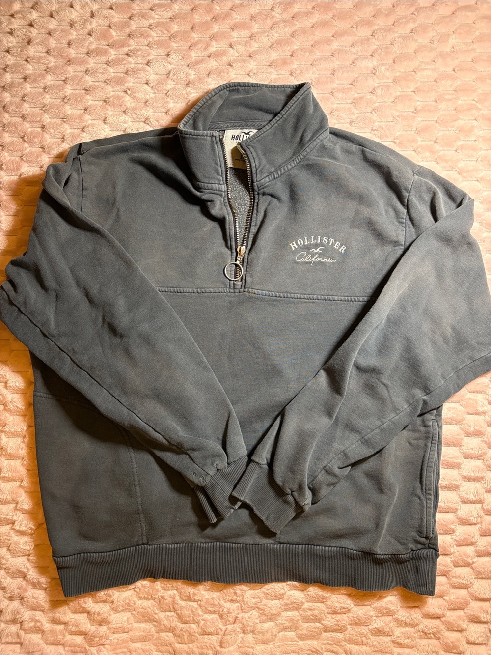 Hollister Women’s Charcoal Quarter-Zip Pullover Sweatshirt